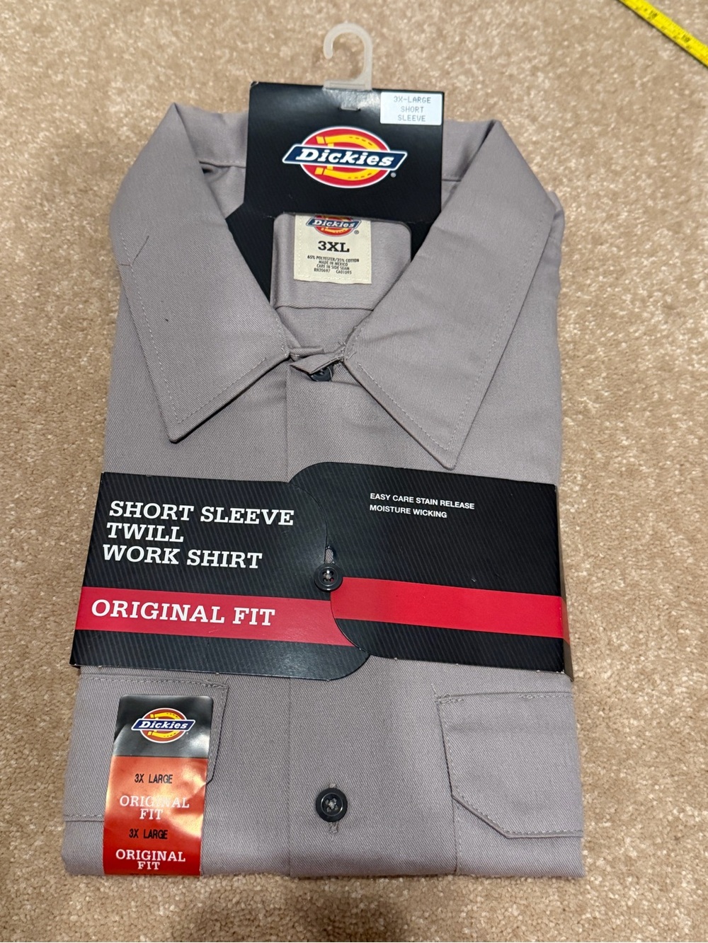 Dickies Men’s Short Sleeve Twill Work Shirt - Gray